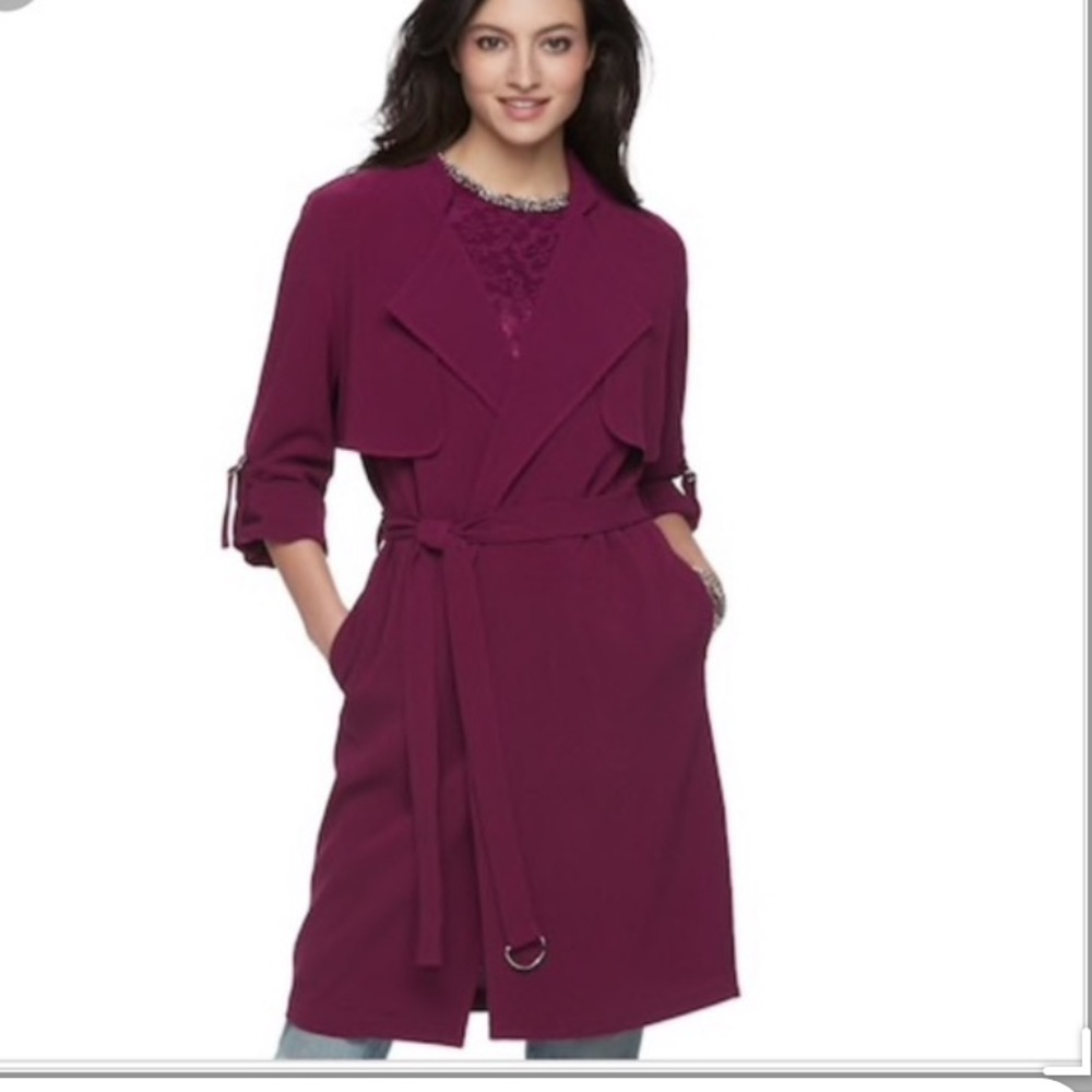 Jennifer Lopez Ladies Belted Drapery Trench Coat